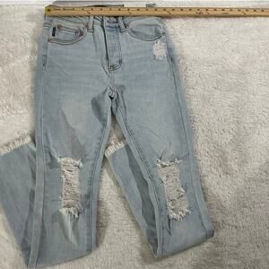 Monkey Ride Jeans NWT Skinny High Rise Size 1/25 Light Distressed Vintage Wash